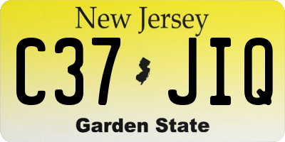 NJ license plate C37JIQ