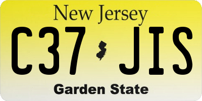 NJ license plate C37JIS