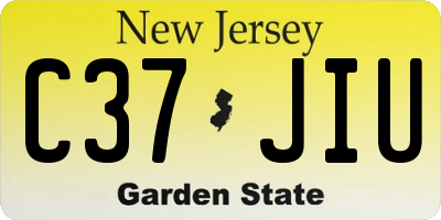 NJ license plate C37JIU