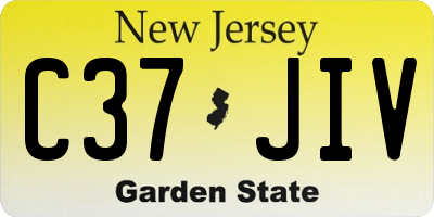 NJ license plate C37JIV