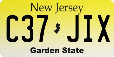 NJ license plate C37JIX