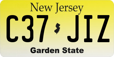 NJ license plate C37JIZ