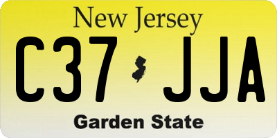 NJ license plate C37JJA