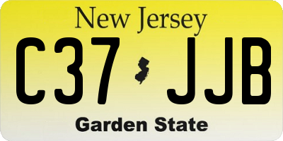 NJ license plate C37JJB