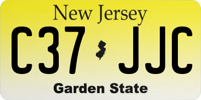 NJ license plate C37JJC