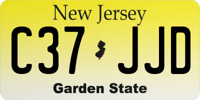 NJ license plate C37JJD