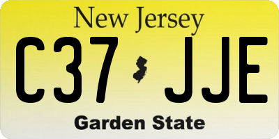 NJ license plate C37JJE