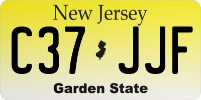 NJ license plate C37JJF