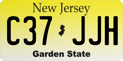 NJ license plate C37JJH