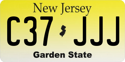 NJ license plate C37JJJ