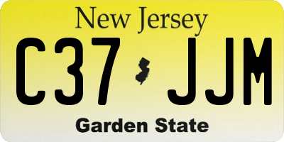 NJ license plate C37JJM
