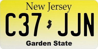 NJ license plate C37JJN