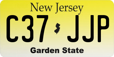 NJ license plate C37JJP