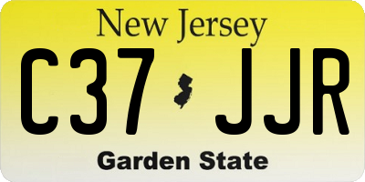 NJ license plate C37JJR