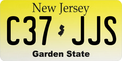NJ license plate C37JJS