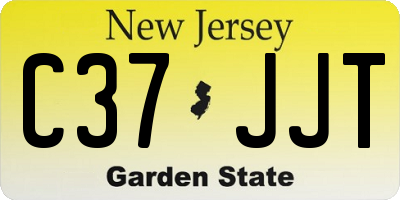 NJ license plate C37JJT