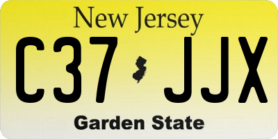 NJ license plate C37JJX