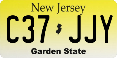 NJ license plate C37JJY
