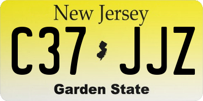NJ license plate C37JJZ