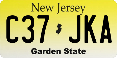 NJ license plate C37JKA