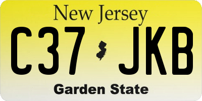 NJ license plate C37JKB