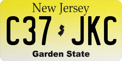 NJ license plate C37JKC