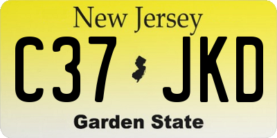NJ license plate C37JKD