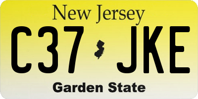 NJ license plate C37JKE