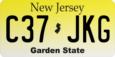 NJ license plate C37JKG