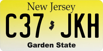 NJ license plate C37JKH