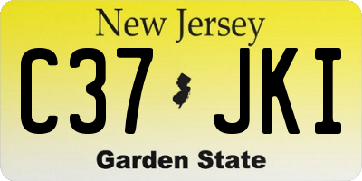 NJ license plate C37JKI