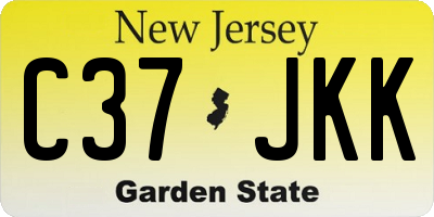 NJ license plate C37JKK