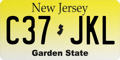 NJ license plate C37JKL