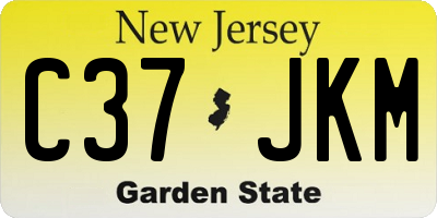 NJ license plate C37JKM