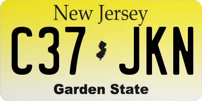 NJ license plate C37JKN