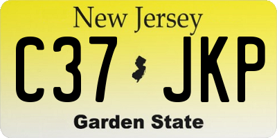 NJ license plate C37JKP