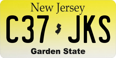 NJ license plate C37JKS