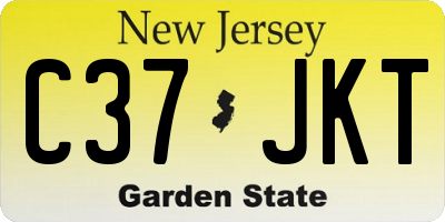 NJ license plate C37JKT