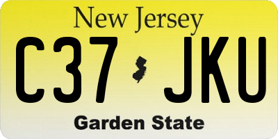NJ license plate C37JKU