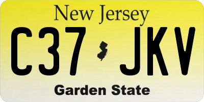 NJ license plate C37JKV