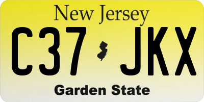 NJ license plate C37JKX