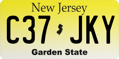 NJ license plate C37JKY