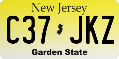 NJ license plate C37JKZ