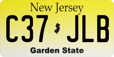 NJ license plate C37JLB