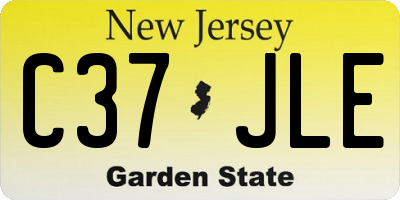 NJ license plate C37JLE