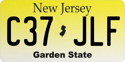 NJ license plate C37JLF