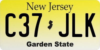 NJ license plate C37JLK