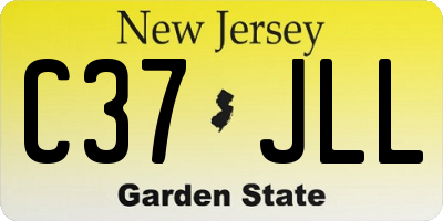 NJ license plate C37JLL