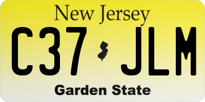 NJ license plate C37JLM