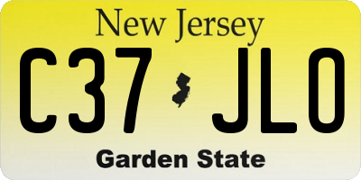 NJ license plate C37JLO